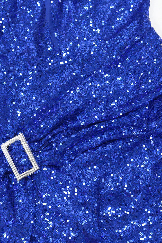 Off-the-Shoulder Sequins Prom Dress Long Slit