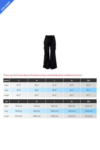 High-Rise Cargo Wide-Leg Utility Denim Jeans