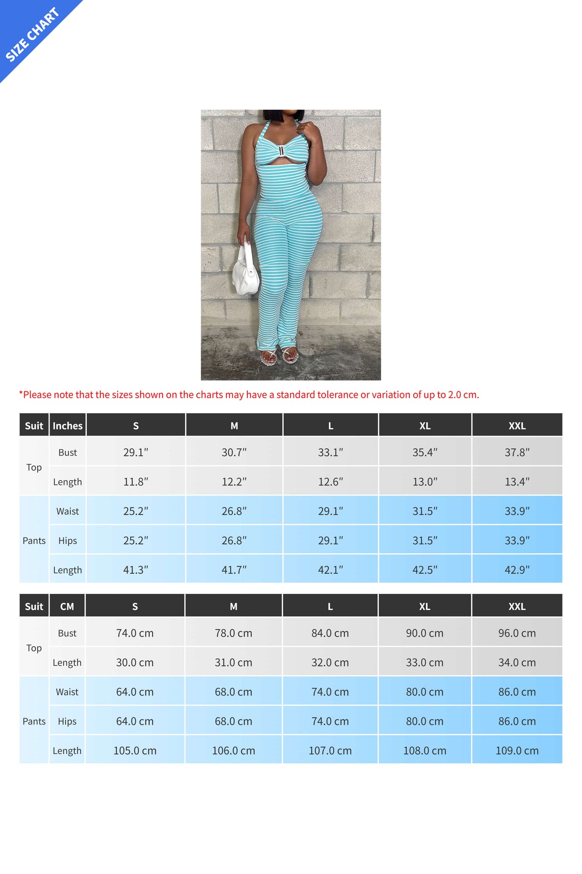 Jacquard Stripe 2-Piece Set with Crop Top & Pants