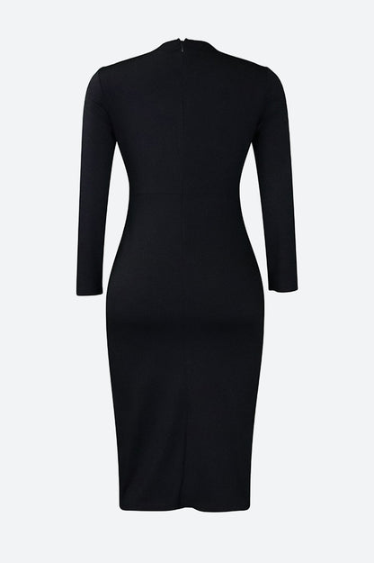 Bodycon Long Sleeve Midi Pencil Dress