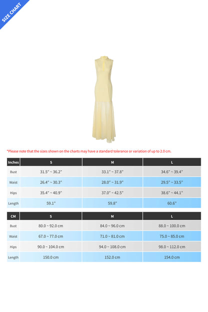 Sleeveless Cutout Chiffon Patchwork Maxi Dress