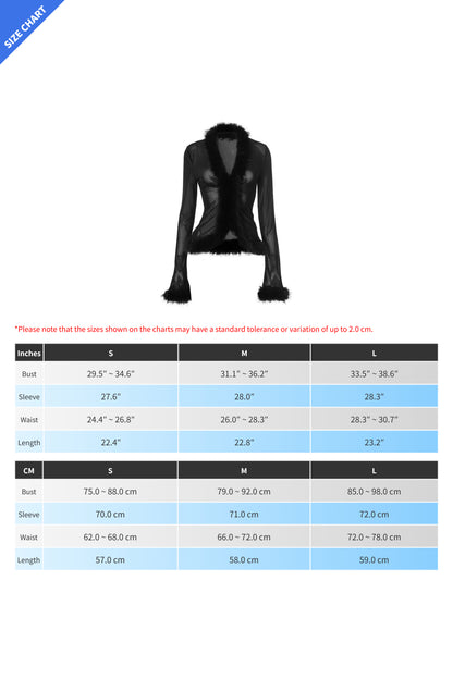 Fur Patchwork Mesh Cardigan