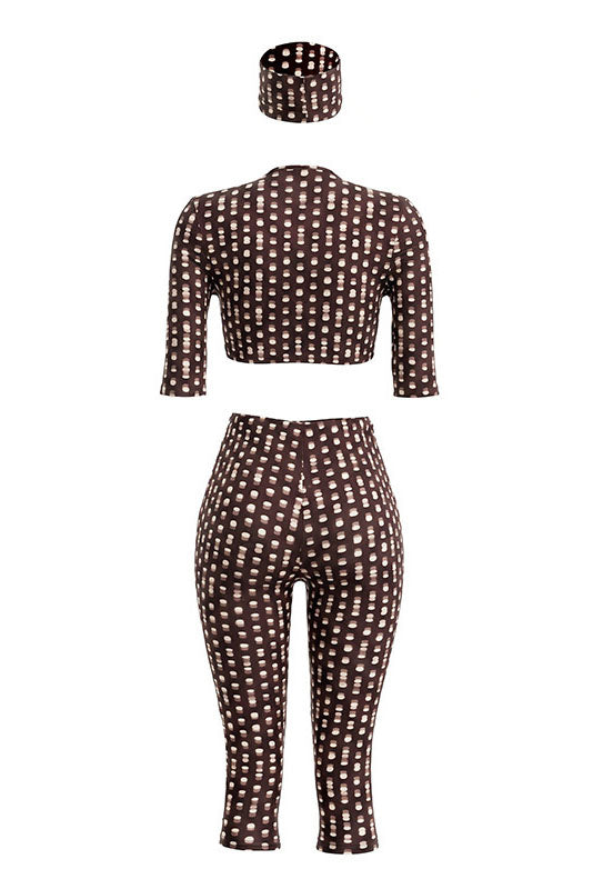 Abstract Print U-Bar Capri Set
