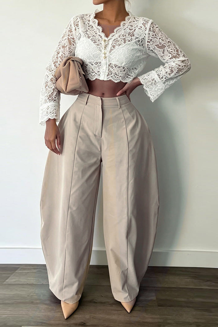 High Waist Sculpted Barrel Leg Pants