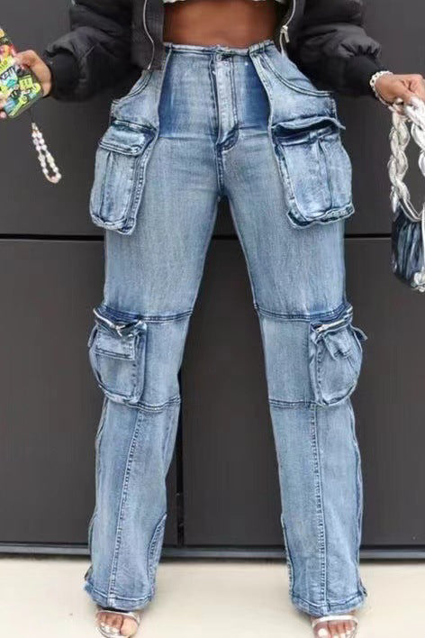 Denim Utility Cargo Jeans