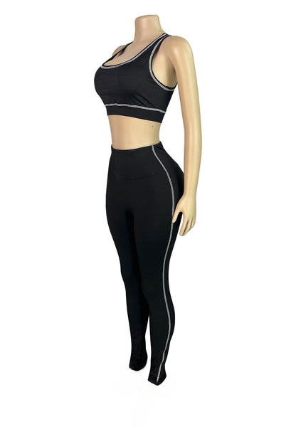 Sport Bra Zip Jacket Leggings Set