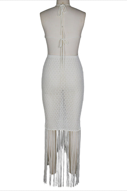 Embellished Crochet Fringe Dress