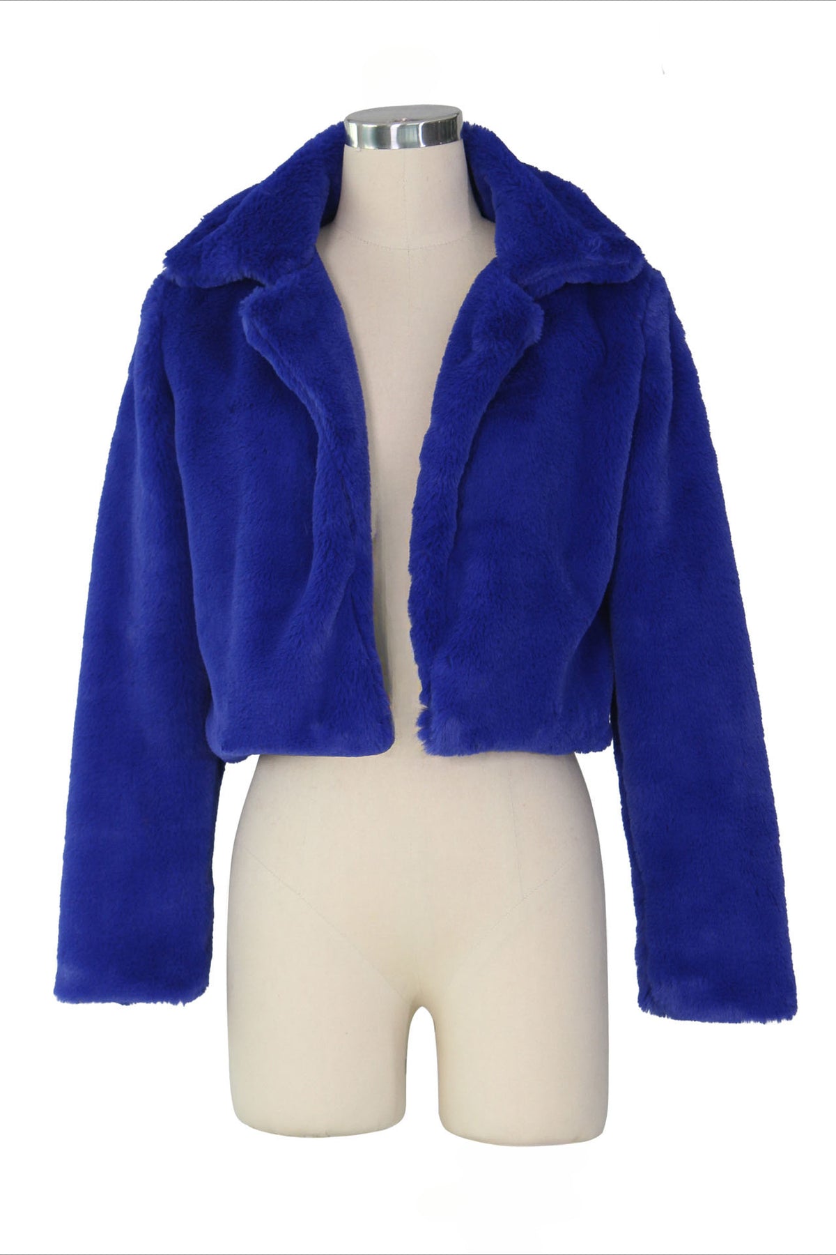 Faux Leather Lapel Short Jacket
