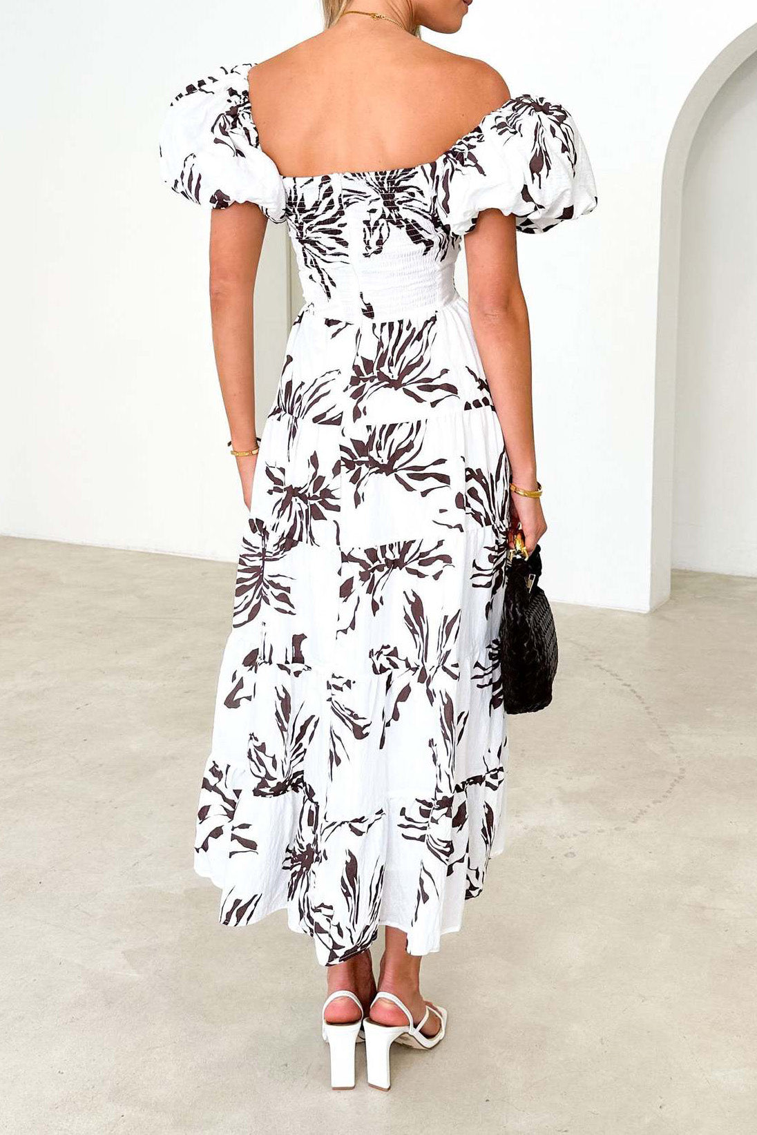 Seaside Printed Puff Sleeve Dress