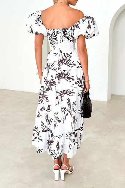 Seaside Printed Puff Sleeve Dress