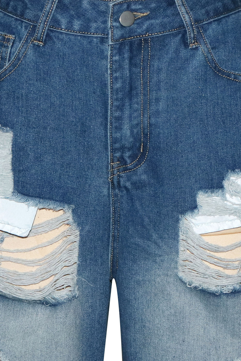 Distressed Wide-Leg Jeans
