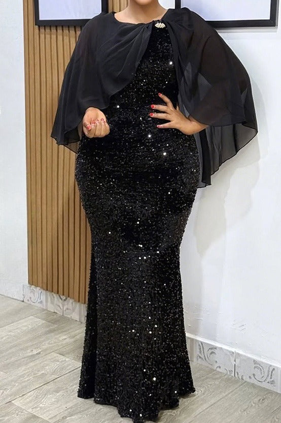 Sequin Evening Maxi Dress