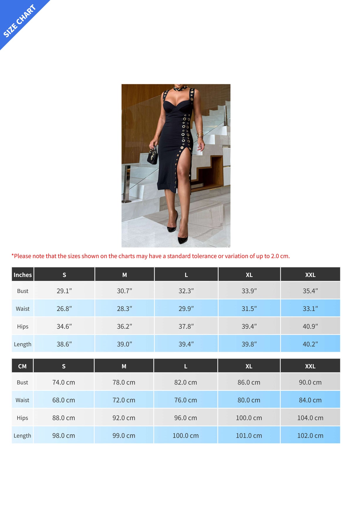 Grommet-Detail Corset Midi Dress with High Slit