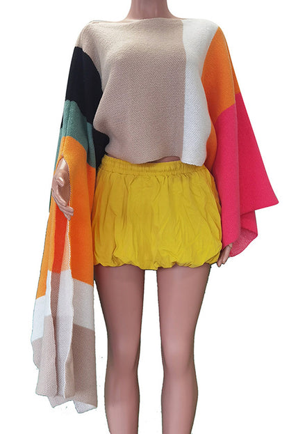 Knitted Pullover Cape Sweater