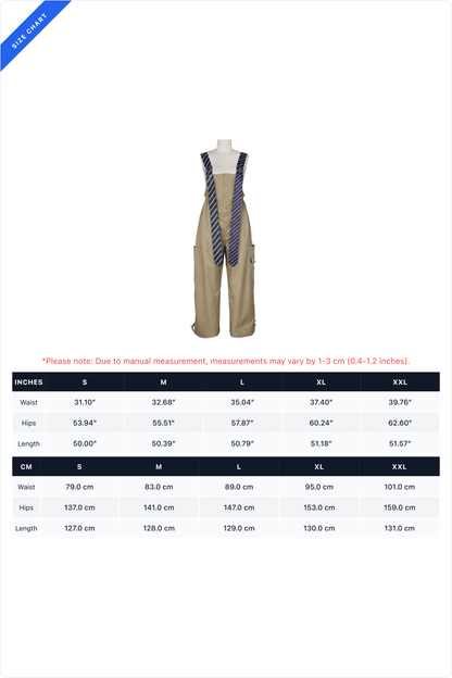 Wide-Leg Cargo Overalls with Buckle Straps