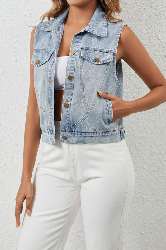 Loose Fit Casual Denim Vest