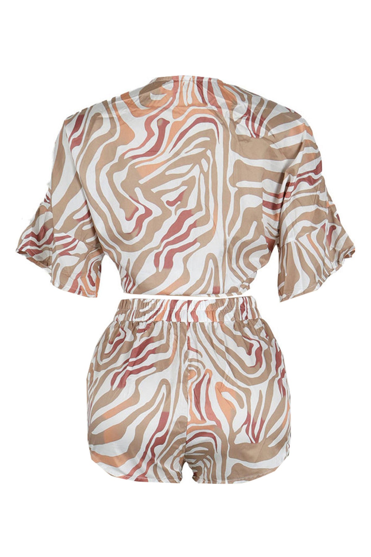 Printed Batwing Sleeve Loose Two-Piece Set