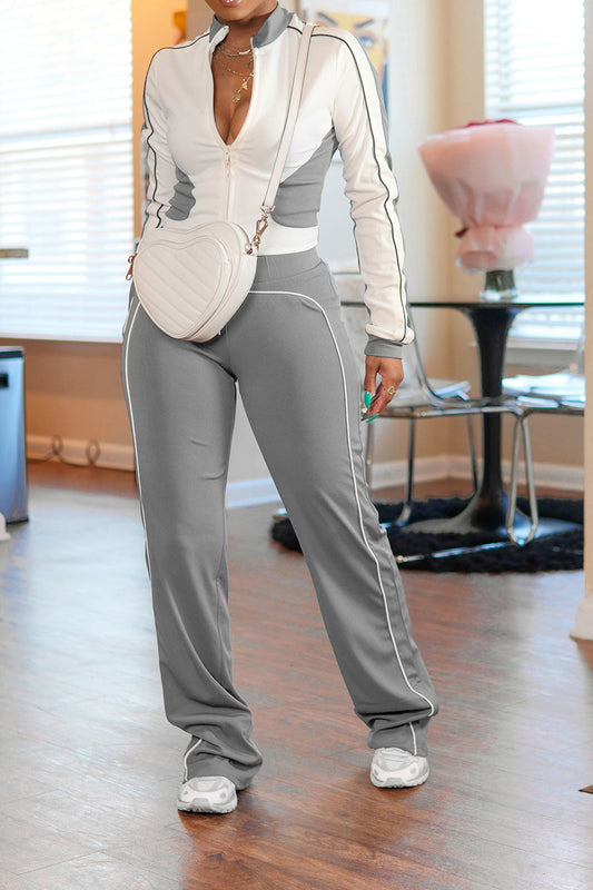 Zip-up Top & Pants Set