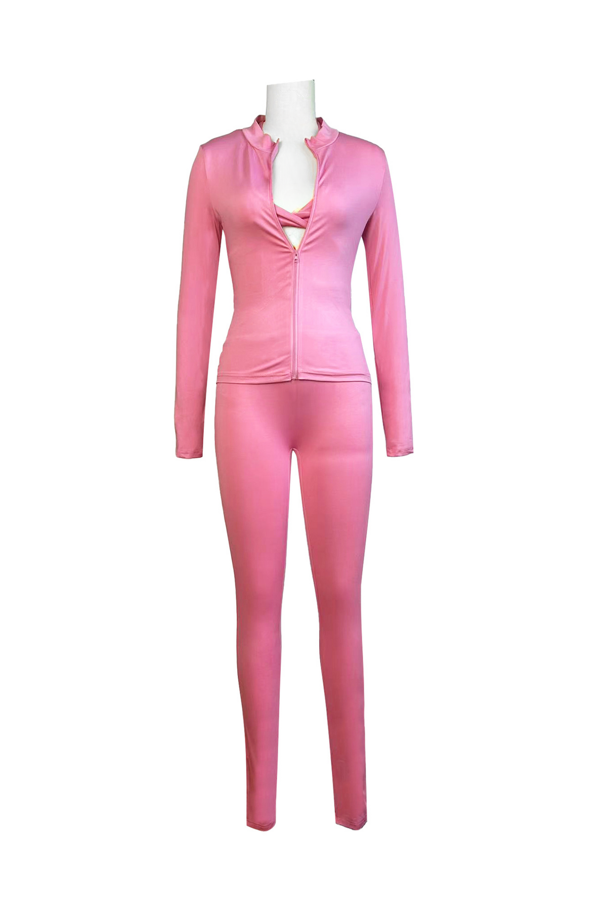 Long Sleeve Shirt Halter V-neck Vest Pant Suits