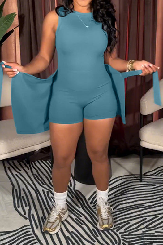 Sexy Romper with Apron Cape 2-Piece Set