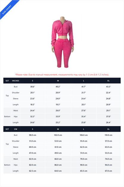Washed Hoodie & Ribbed Capri Leggings Set