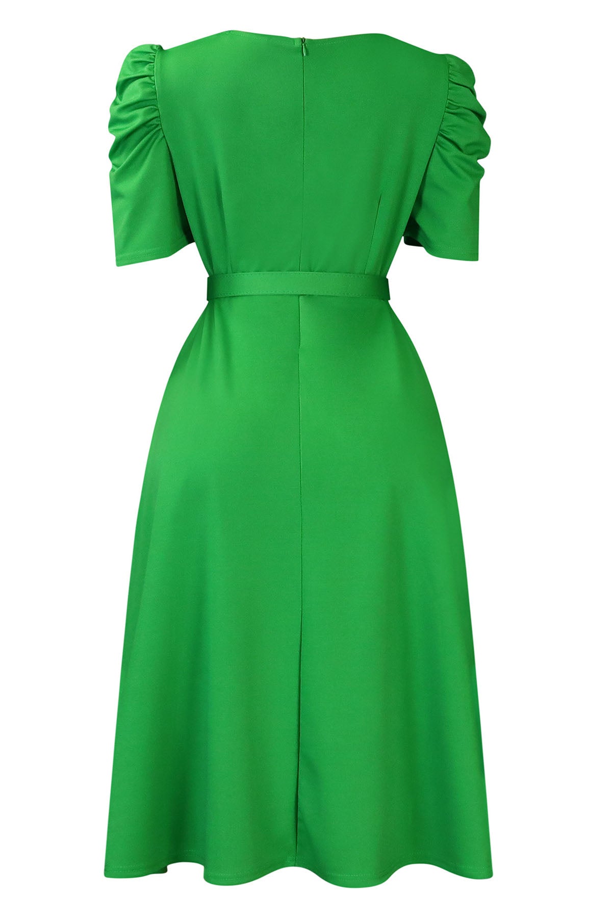 Solid Ruched Midi Dress