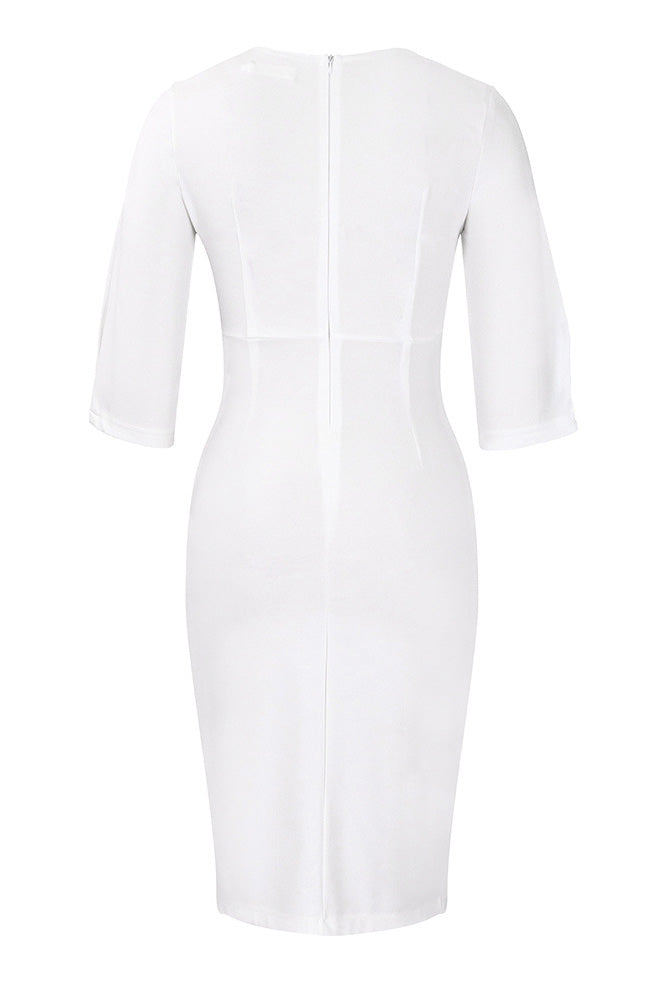 Office Pleated Pencil Dress Women's Slim Fit