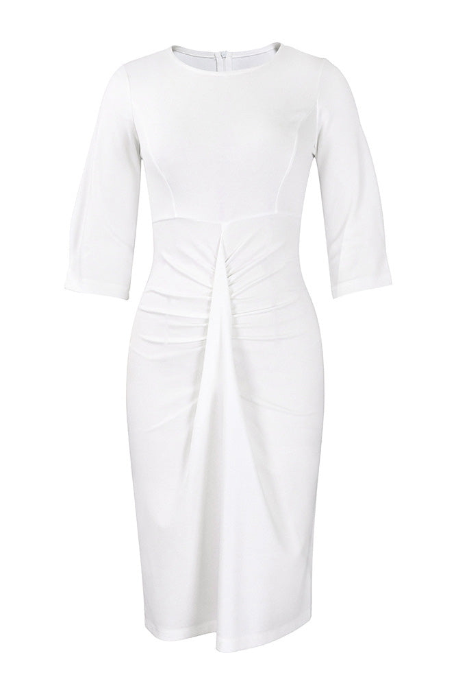 Office Pleated Pencil Dress Women's Slim Fit