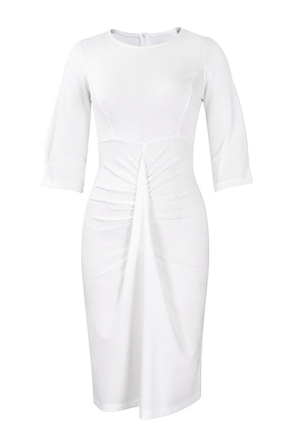 Office Pleated Pencil Dress Women's Slim Fit