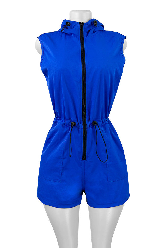 Sleeveless Drawstring Shorts Romper