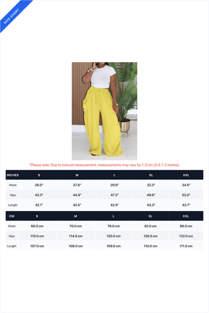 High-Waisted Drawstring Pants with Oversized Pockets