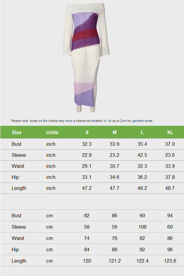 Purple Sheer Knitted Midi Dress