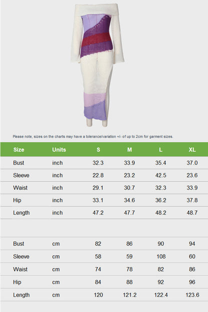 Purple Sheer Knitted Midi Dress