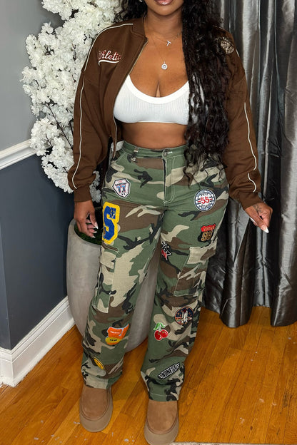 Fleece Lined Embroidered Zip Baseball Jacket