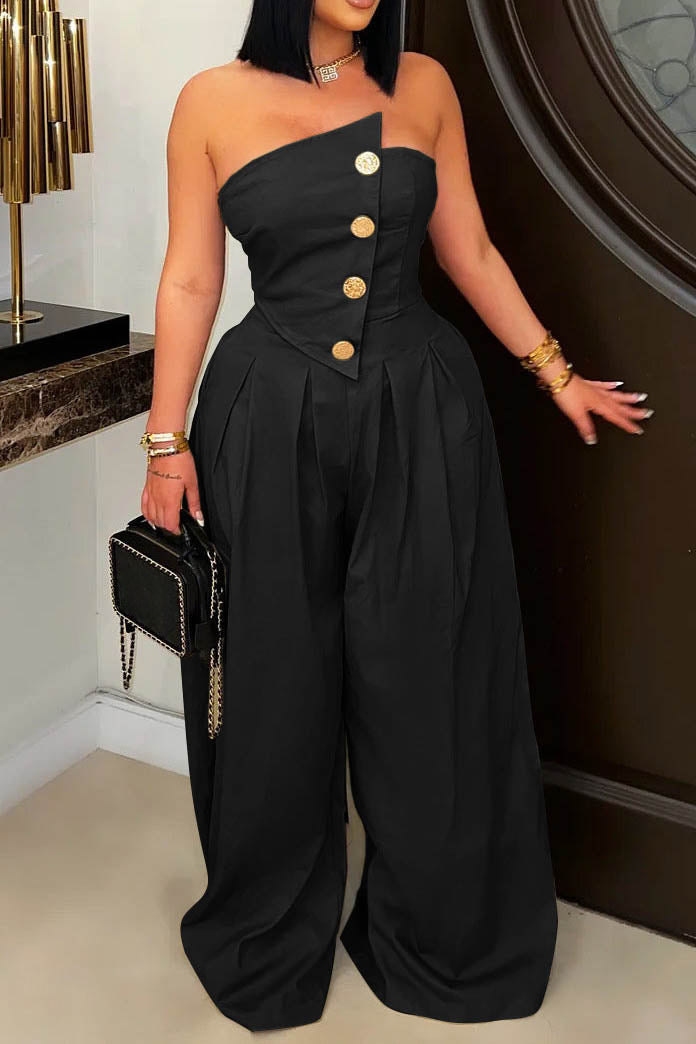 Strapless Wide-Leg Jumpsuit