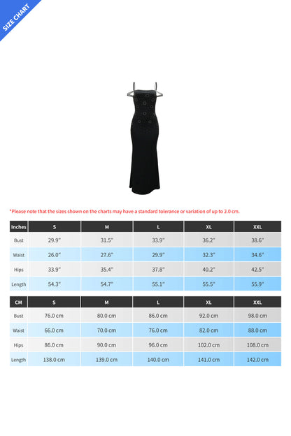 Sexy Rhinestone Cami Party Maxi Dress