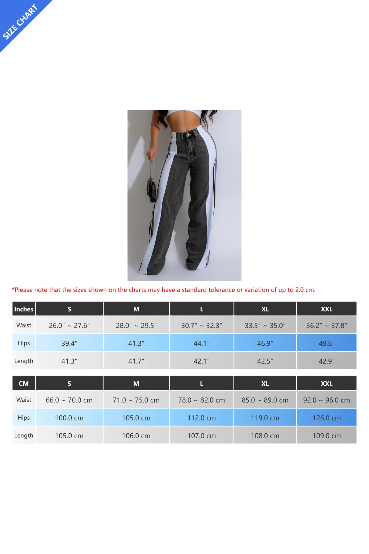Wide Jeans with Wide Contrast Side Lines