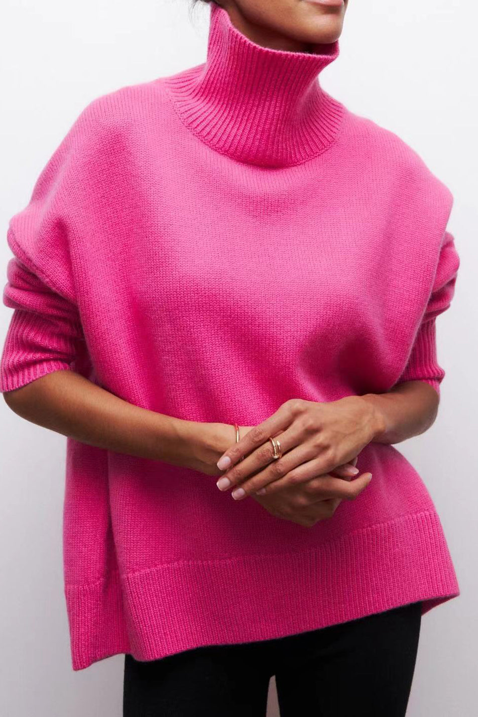 Oversized Knitted Turtleneck Sweater