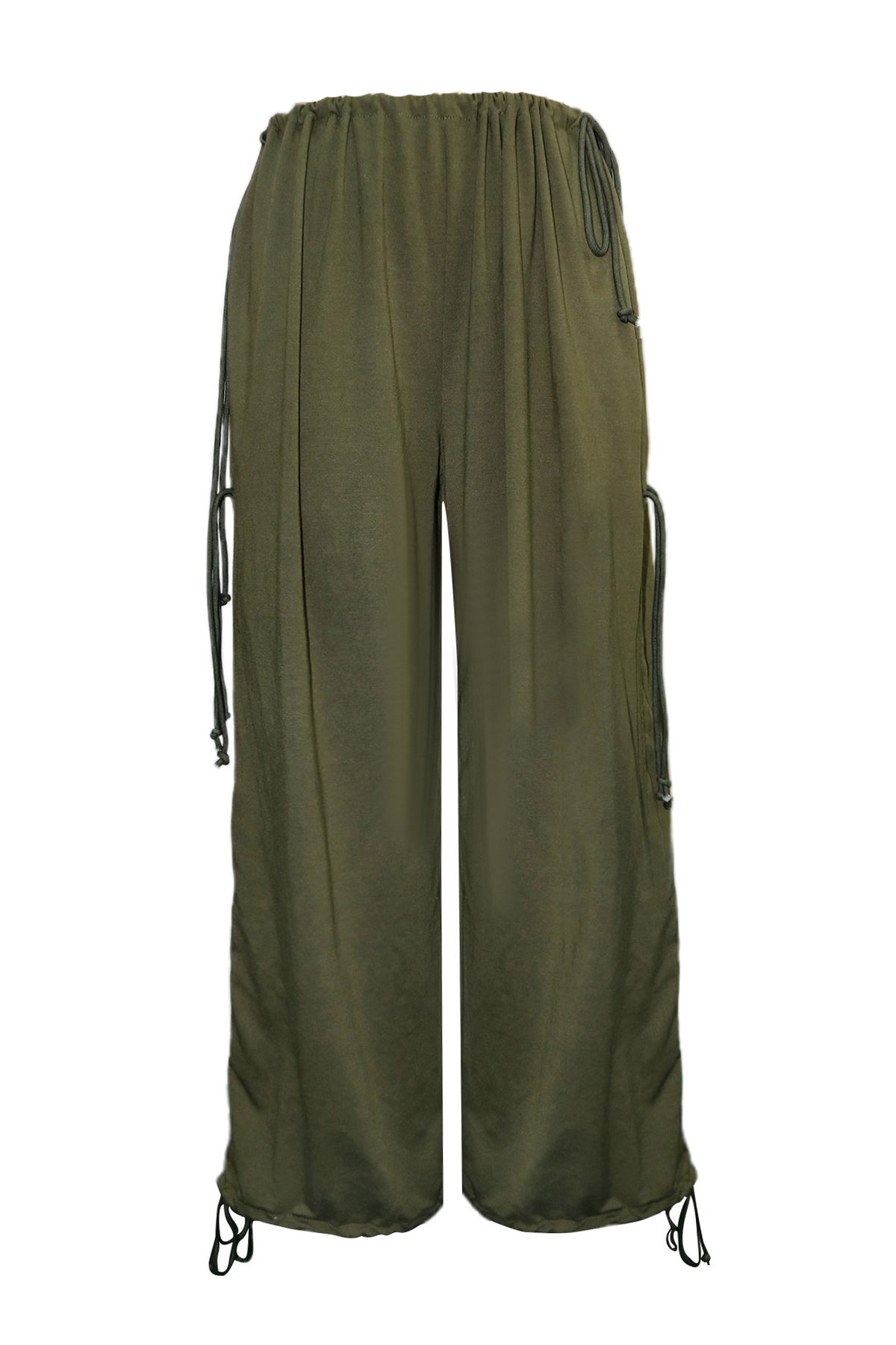 Adjustable Drawstring Baggy Parachute Pants