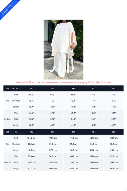 Plus Size Cape & Palazzo Pant Set