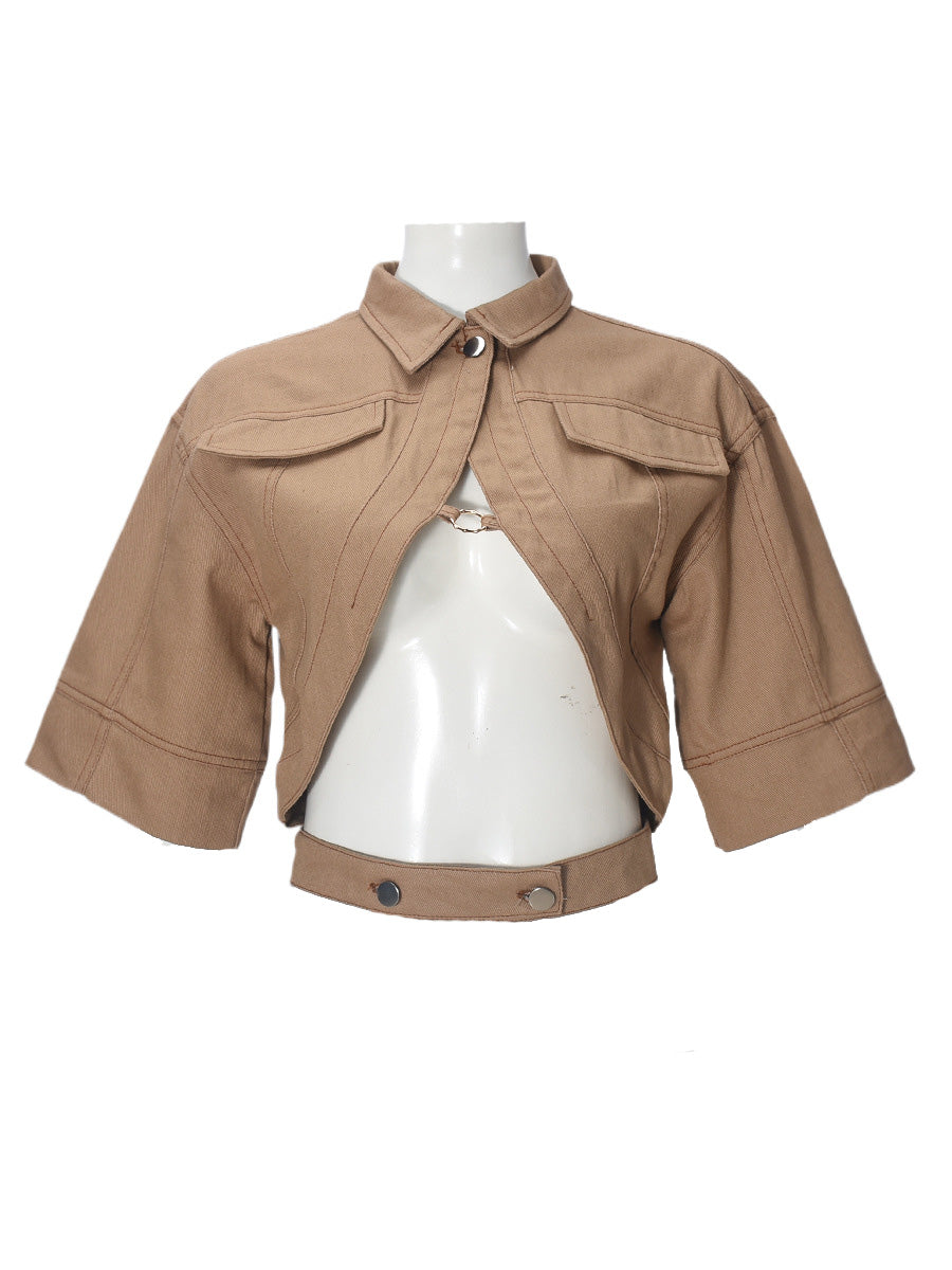 Midriff Crop Top Jacket