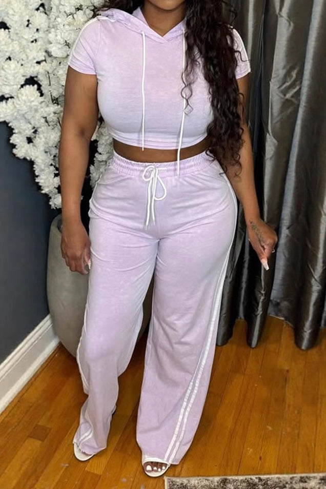 Washed Hoodie and Pants Casual Comfy Set