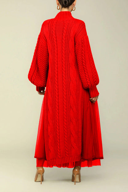 Knit Tulle Two Piece Skirt Set