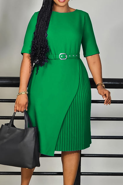 Side Pleat Corporate Dress