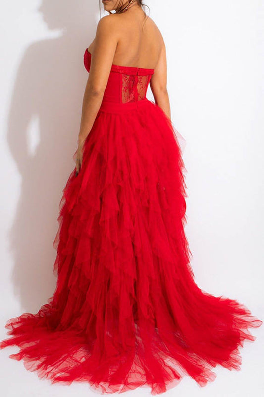 See Through Corset Maxi Dress