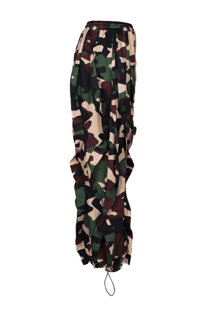 Statement Layered Ruffle Drawstring Harem Pants