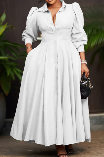 Long Sleeve Flared Maxi Dress