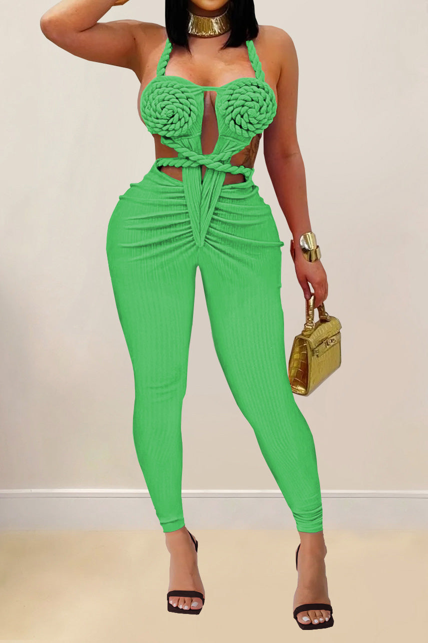 Casual Halter Backless Jumpsuit