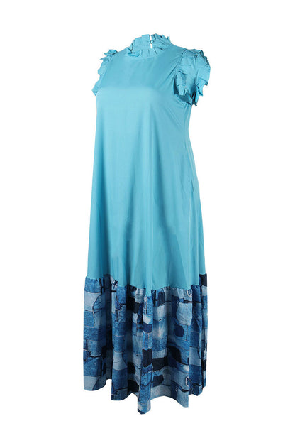 Maxi Dress With Ruffle Sleeve