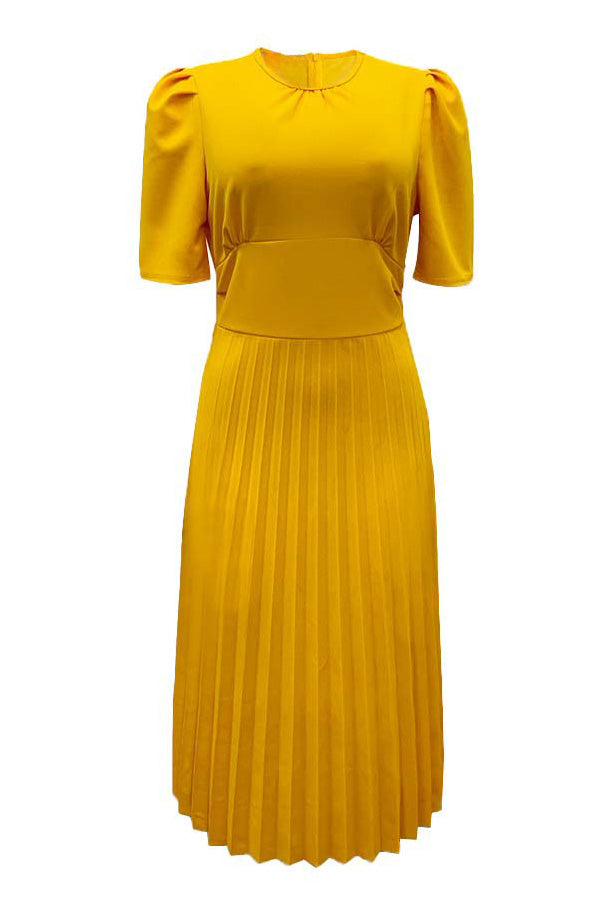 High Waist Pleated Dress